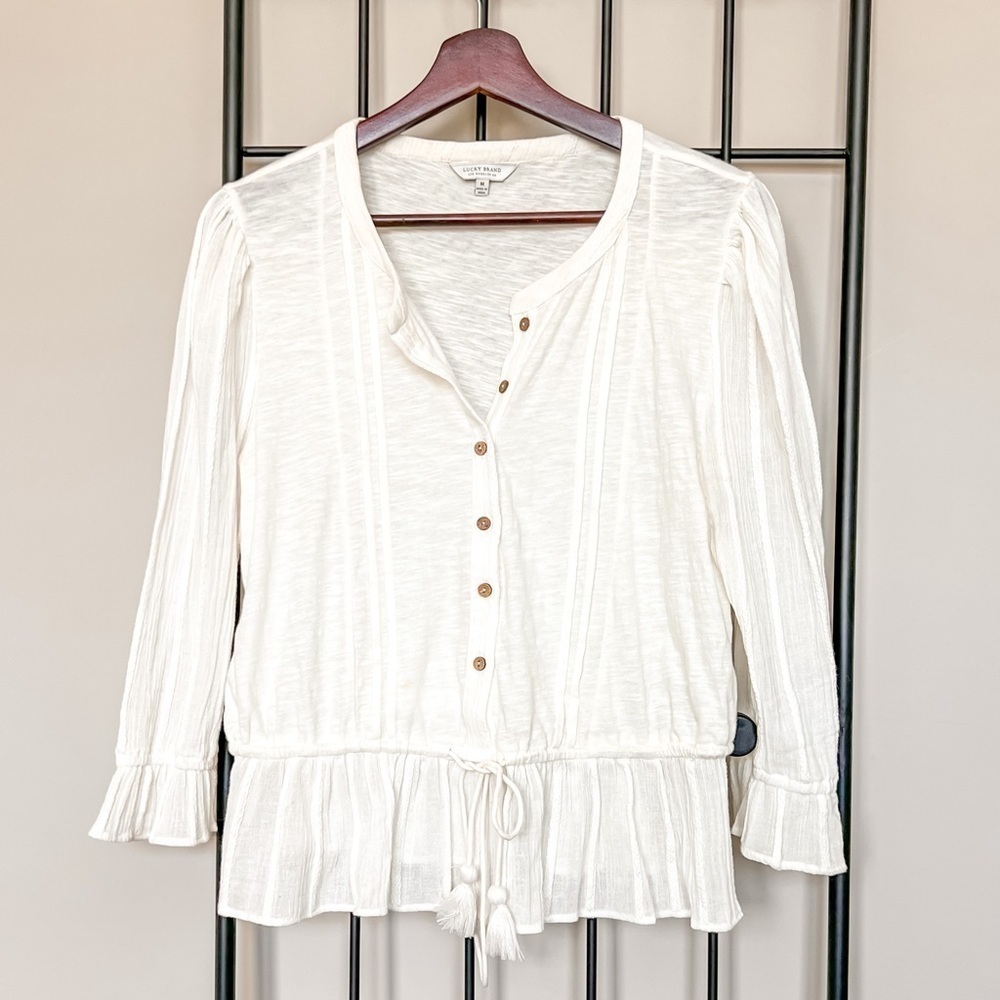 Lucky Brand Peasant Top Sz M